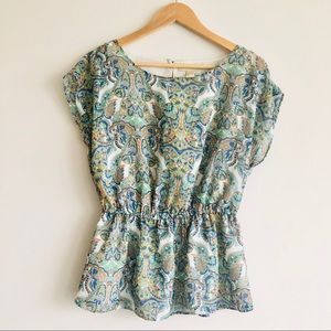 BANANA REPUBLIC | O Neck Top with Paisley Pattern